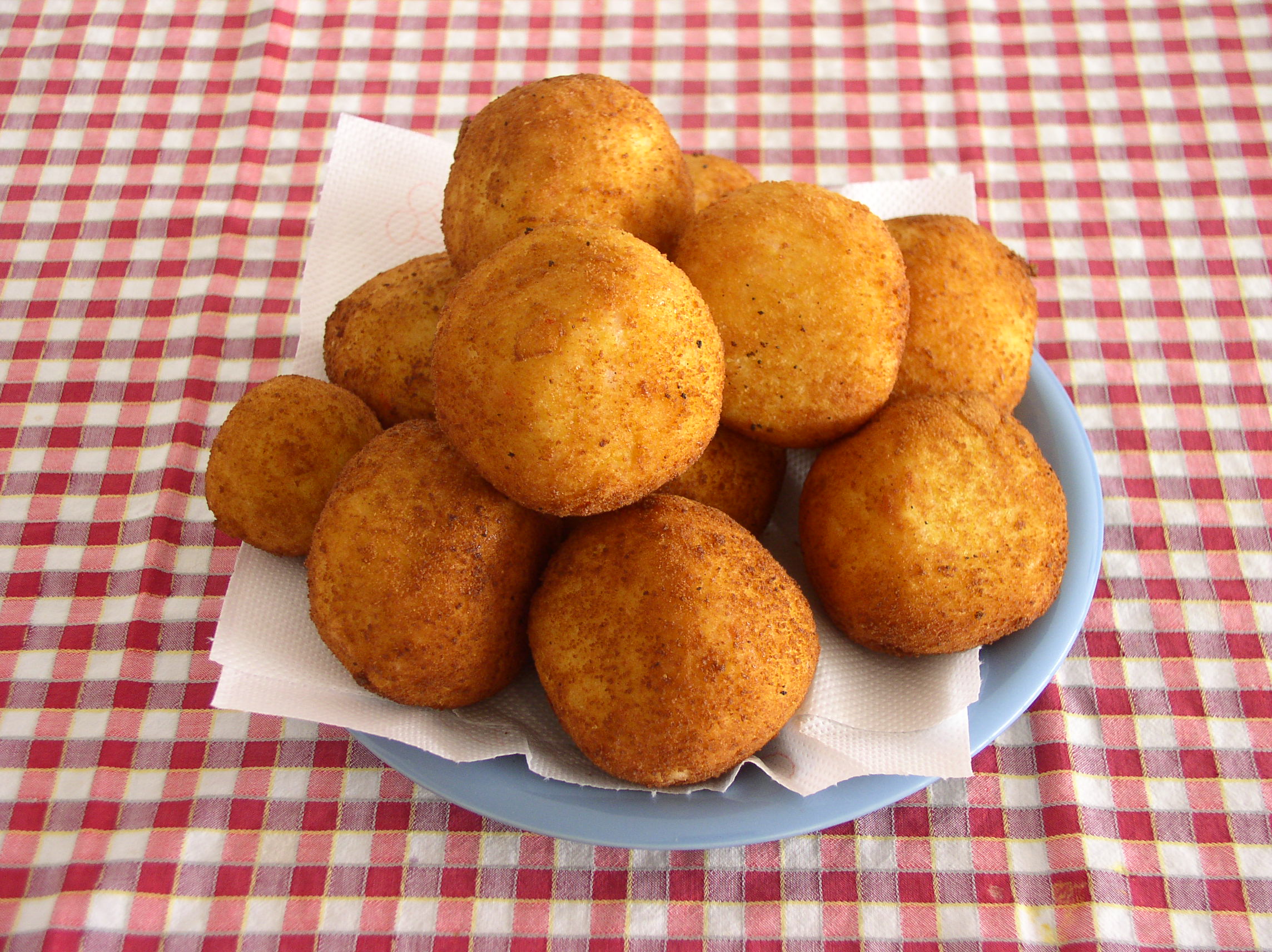 Sicilian arancini on a plate