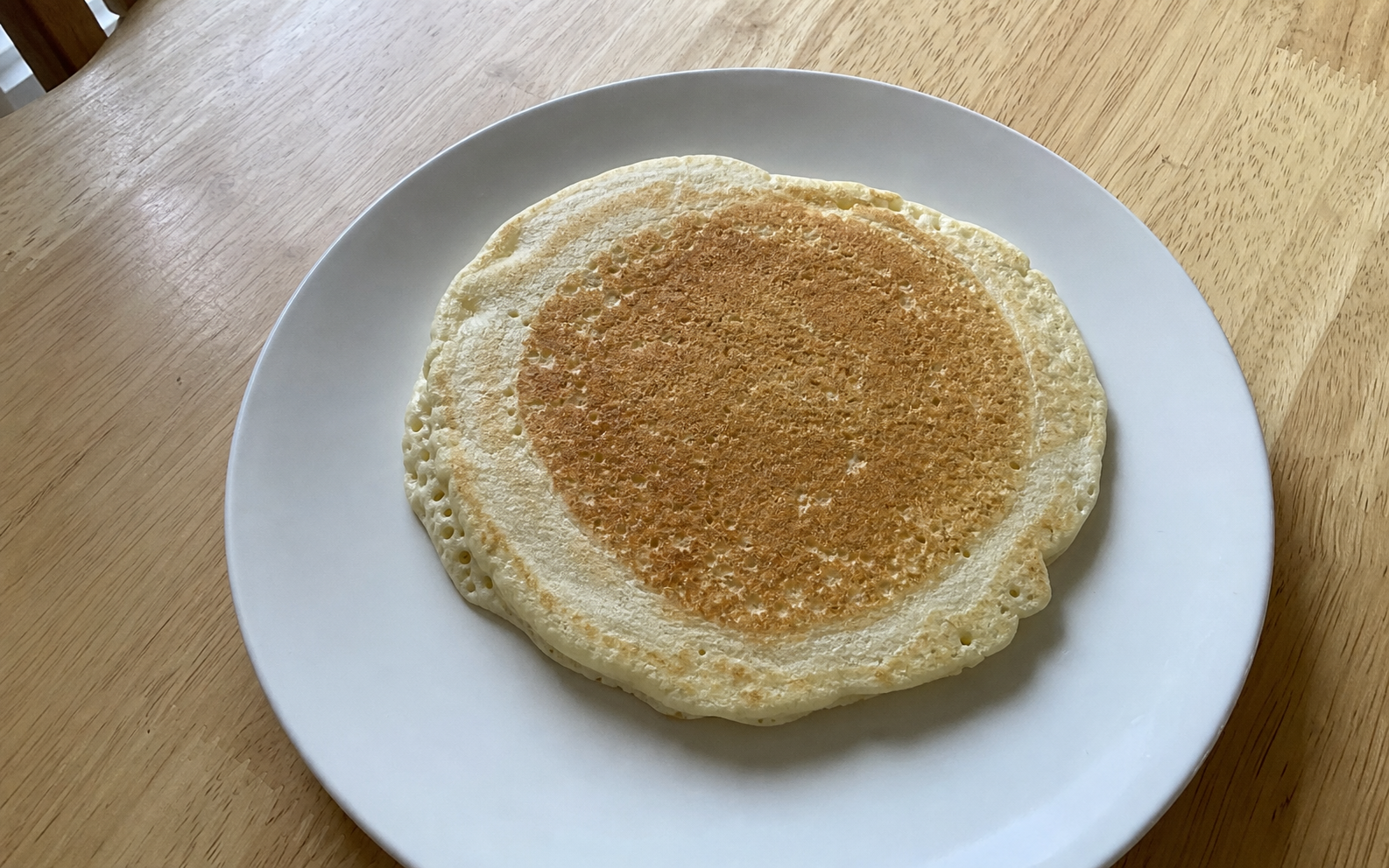 Pancake with a pale white ring around its edge
