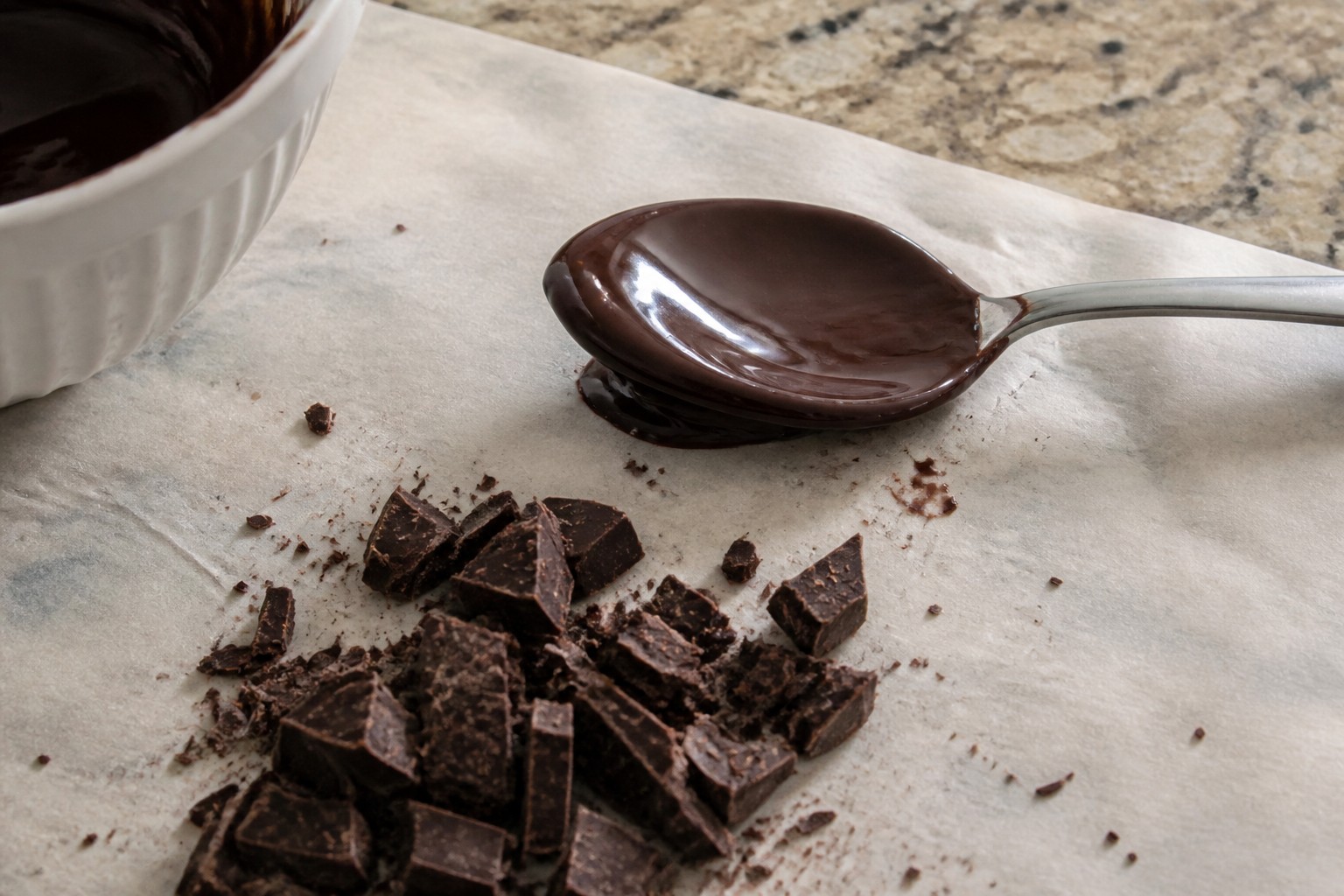 A close look at the finished a home version of the classic chocolate-and-apricot cake