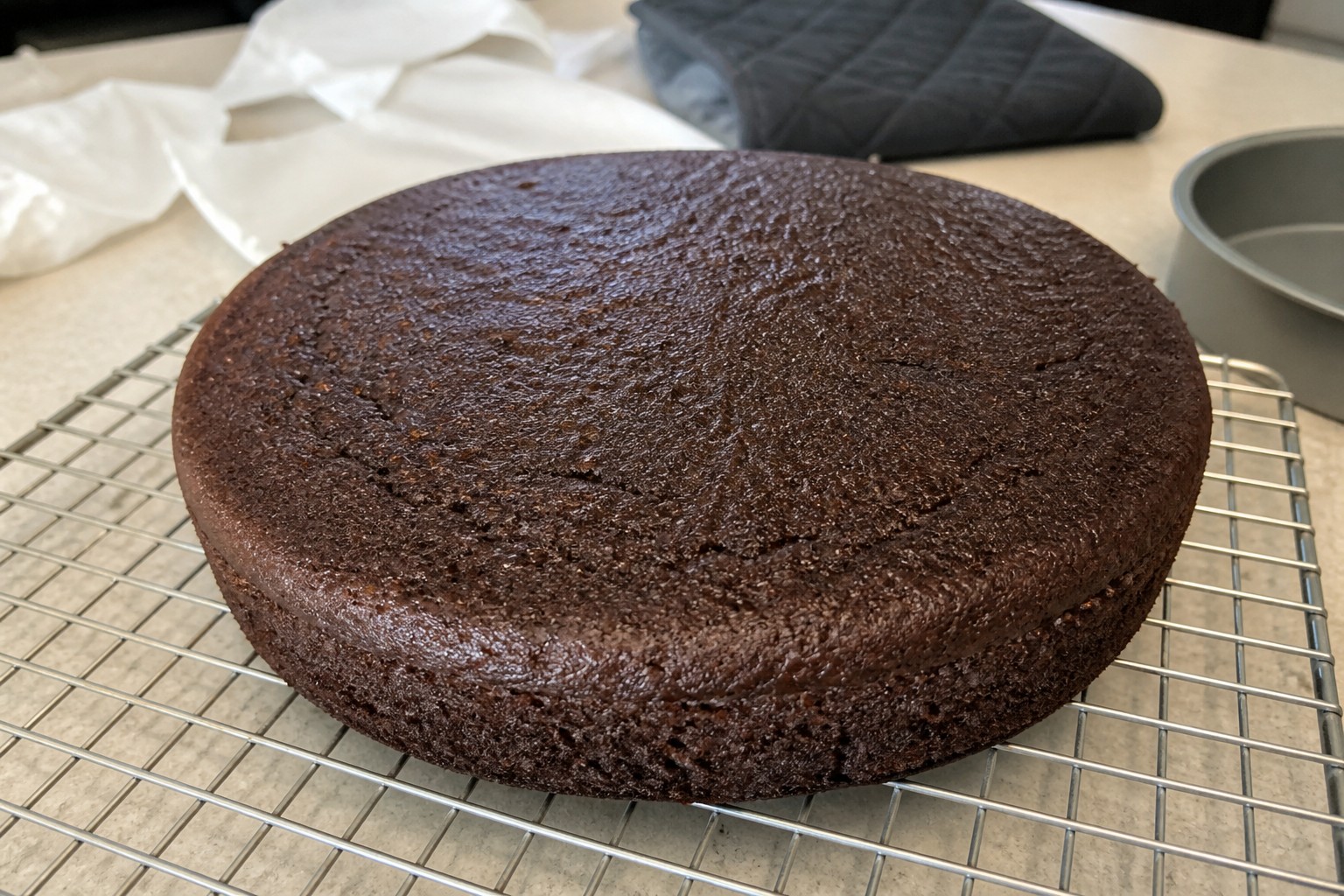 A close look at the finished preventing and rescuing a dry Sacher cake