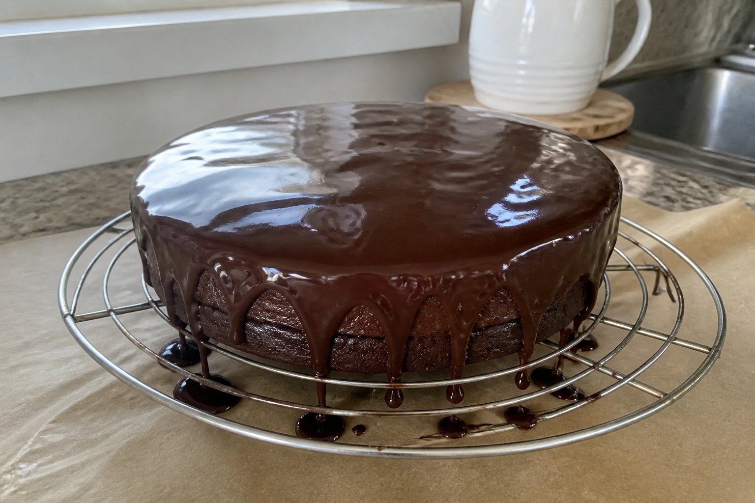 A close look at the finished planning a Sacher cake in advance for serving